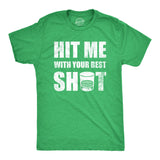 Mens Hit Me With Your Best Shot T Shirt Funny Booze Drinking Partying Tee for Guys