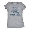 Womens Holy Mackerel T Shirt Funny Angel Halo Blessed Fish Saying Joke Tee For Ladies