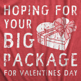 Womens Hoping for Your Big Package Funny Valentines Day T Shirt for Women