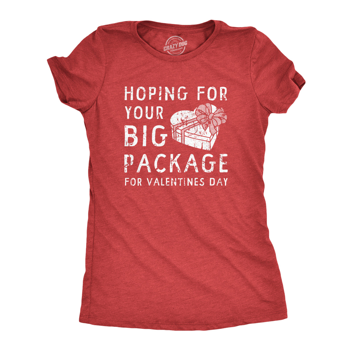 Womens Hoping for Your Big Package Funny Valentines Day T Shirt for Women
