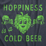 Mens Hopiness Is A Cold Beer T Shirt Funny Drinking Party Hops Lovers Tee For Guys