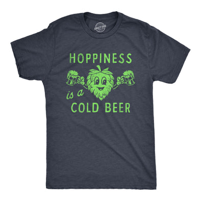 Mens Hopiness Is A Cold Beer T Shirt Funny Drinking Party Hops Lovers Tee For Guys
