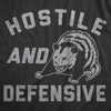 Mens Hostile And Defensive T Shirt Funny Fearful Possum Joke Tee For Guys