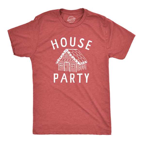 Mens House Party T Shirt Funny Xmas Gingerbread Cookie Decoration Joke Tee For Guys