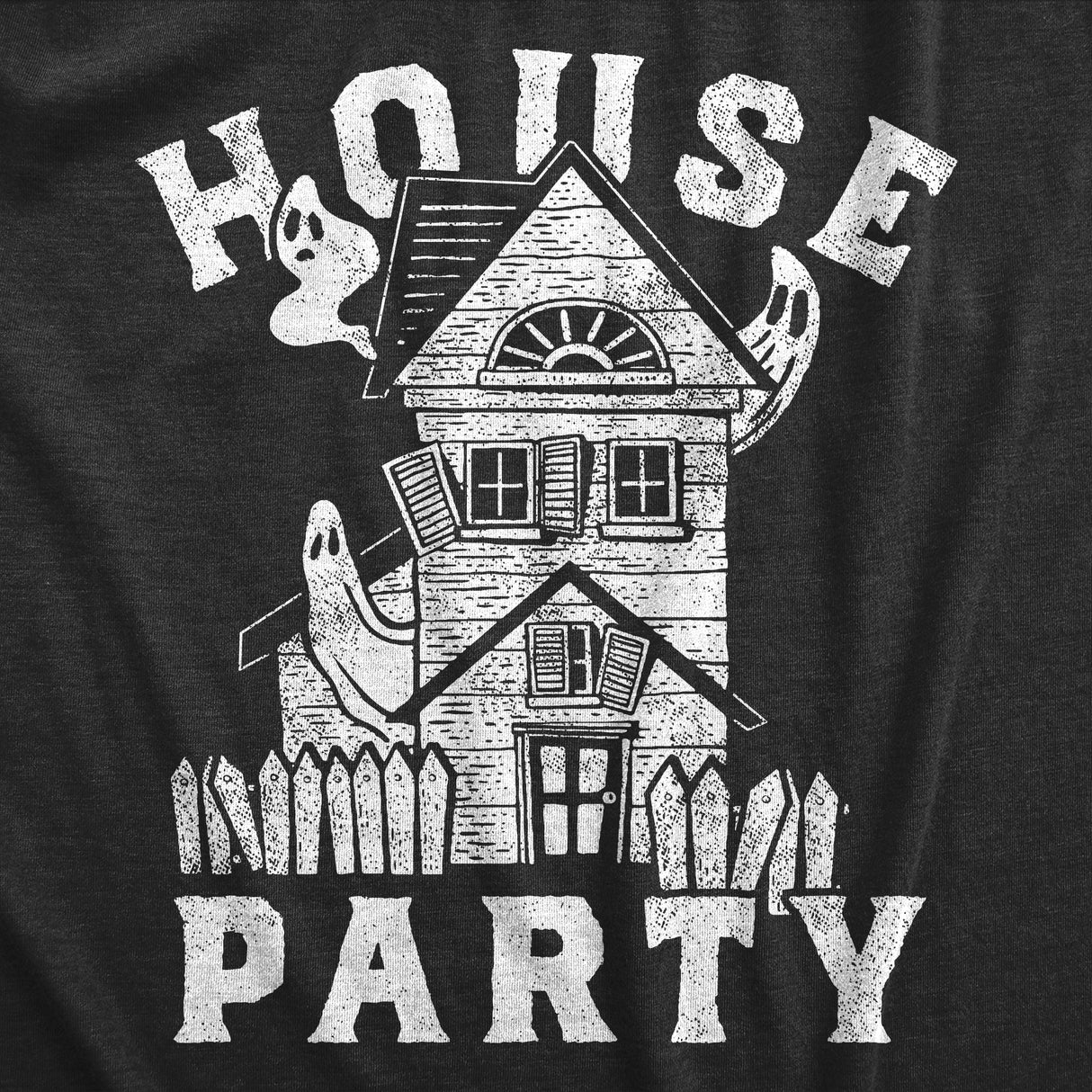 Mens House Party T Shirt Funny Halloween Creepy Haunted House Joke Tee for Guys