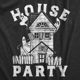 Mens House Party T Shirt Funny Halloween Creepy Haunted House Joke Tee for Guys
