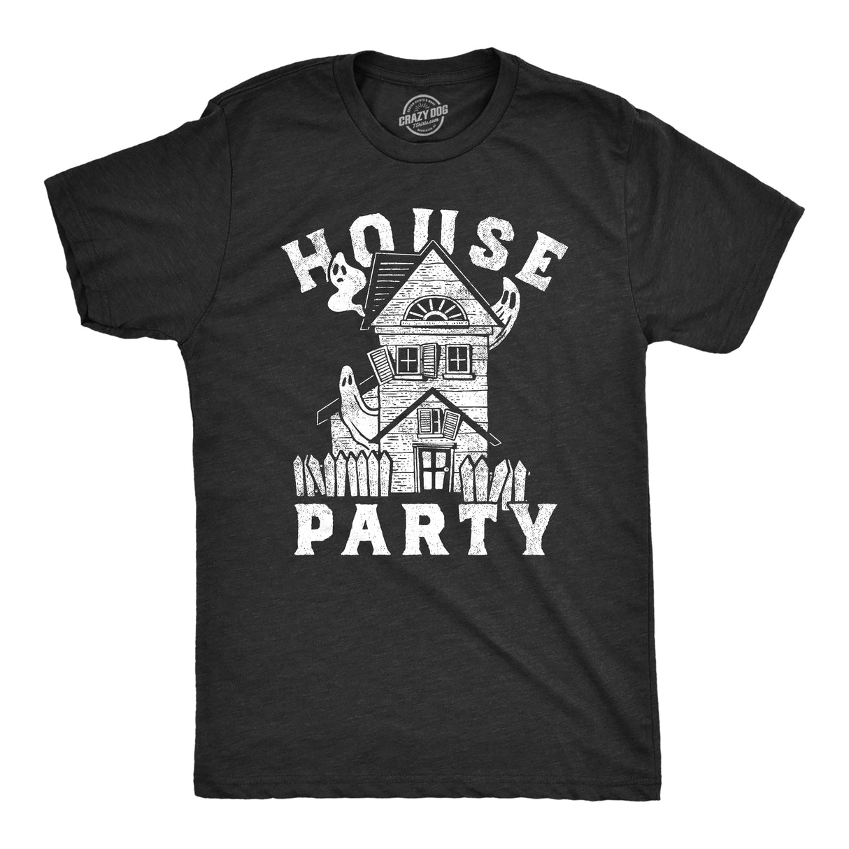 Mens House Party T Shirt Funny Halloween Creepy Haunted House Joke Tee for Guys