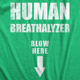 Mens Human Breathalyzer Blow Here T Shirt Funny Sex Blowjob Joke Tee for Guys