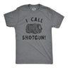 Mens I Call Shotgun T Shirt Funny Smashed Beer Can Drinking Partying Tee For Guys