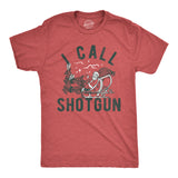 Mens I Call Shotgun T Shirt Funny Xmas Santa Claus Sleigh Ride Joke Tee for Guys