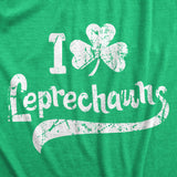 Womens I Clover Leprechauns T Shirt Funny Saint Patricks Day Irish Patty Tee