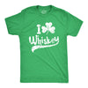 Mens I Clover Whiskey T Shirt Funny St Pattys Day Shamrock Liquor Drinking Tee For Guys