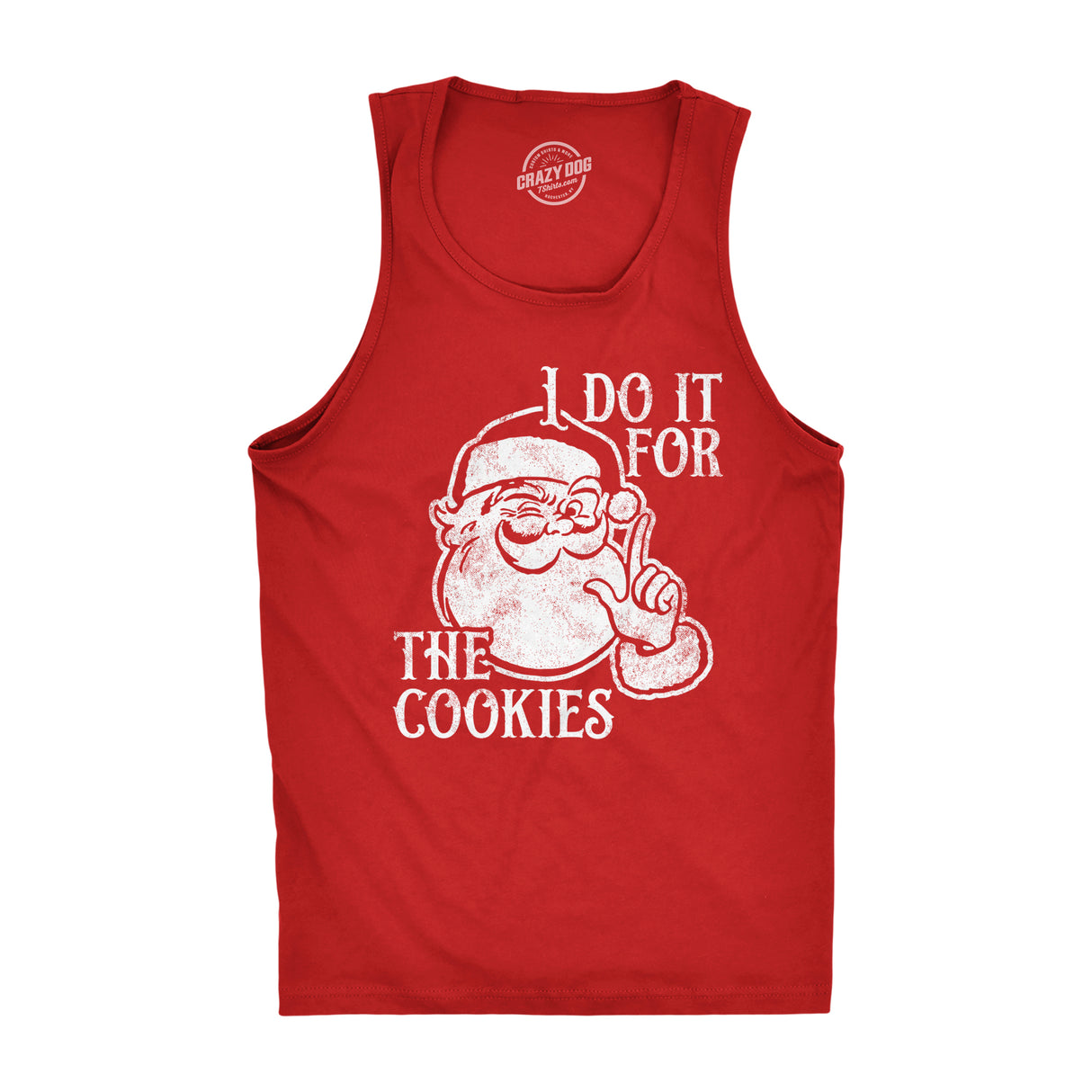 Mens I Do It for The Cookies Fitness Tank Funny Xmas Santa Claus Sweet Treat Lovers Sleeveless Tee for Guys