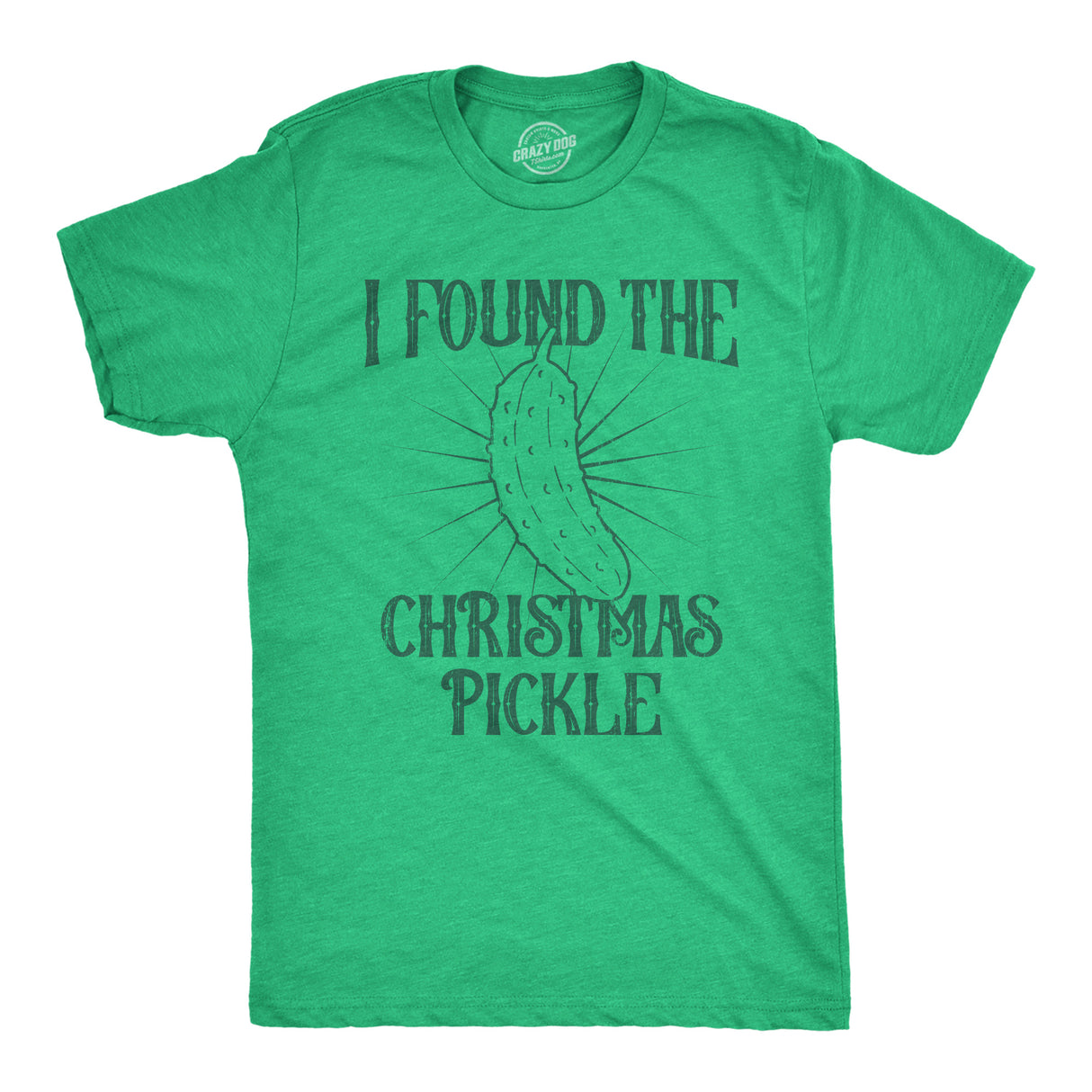 Mens I Found The Christmas Pickle T Shirt Funny Xmas Tree Hidden Ornament Novelty Tee for Guys