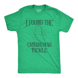 Mens I Found The Christmas Pickle T Shirt Funny Xmas Tree Hidden Ornament Novelty Tee for Guys