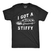 Mens I Got A Stiffy T Shirt Funny Hearse Dead Person Adult Joke Tee For Guys