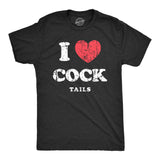Mens I Heart Cock Tails T Shirt Funny Alcohol Drinking Lovers Dick Joke Tee for Guys