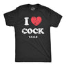 Mens I Heart Cock Tails T Shirt Funny Alcohol Drinking Lovers Dick Joke Tee for Guys