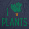 Womens I Heart Plants T Shirt Funny Cute Botany Horticulture Tee For Ladies