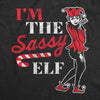 Mens Im The Sassy Elf T Shirt Funny Xmas Santas Elves Joke Tee For Guys