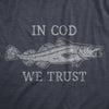 Mens In Cod We Trust T Shirt Funny Fishing Lovers Joke Tee For Guys