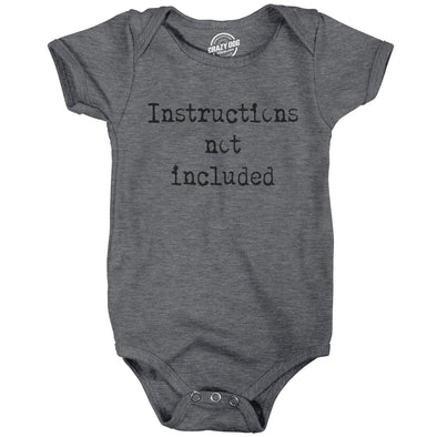 Instructions Not Included Baby Bodysuit Funny Parenting Tutorial Joke Jumper For Infants