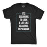 Mens Its Beginning to Look A Lot Like Seasonal Depression T Shirt Funny Winter Mental Health Joke Tee for Guys