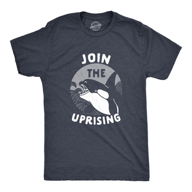 Mens Join The Uprising T Shirt Funny Killer Whale Orca Joke Tee For Guys