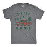 Mens I Just Cut A Big One T Shirt Funny Xmas Tree Fart Joke Tee for Guys