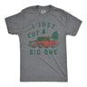 Mens I Just Cut A Big One T Shirt Funny Xmas Tree Fart Joke Tee for Guys
