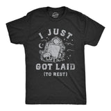 Mens I Just Got Laid to Rest T Shirt Funny Halloween Death Sex Joke Tee for Guys