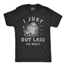 Mens I Just Got Laid to Rest T Shirt Funny Halloween Death Sex Joke Tee for Guys