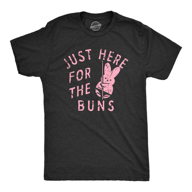 Mens Just Here For The Buns T Shirt Funny Stripping Easter Bunny Adult Joke Tee For Guys