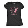 Womens Just Here For The Buns T Shirt Funny Stripping Easter Bunny Adult Joke Tee For Ladies