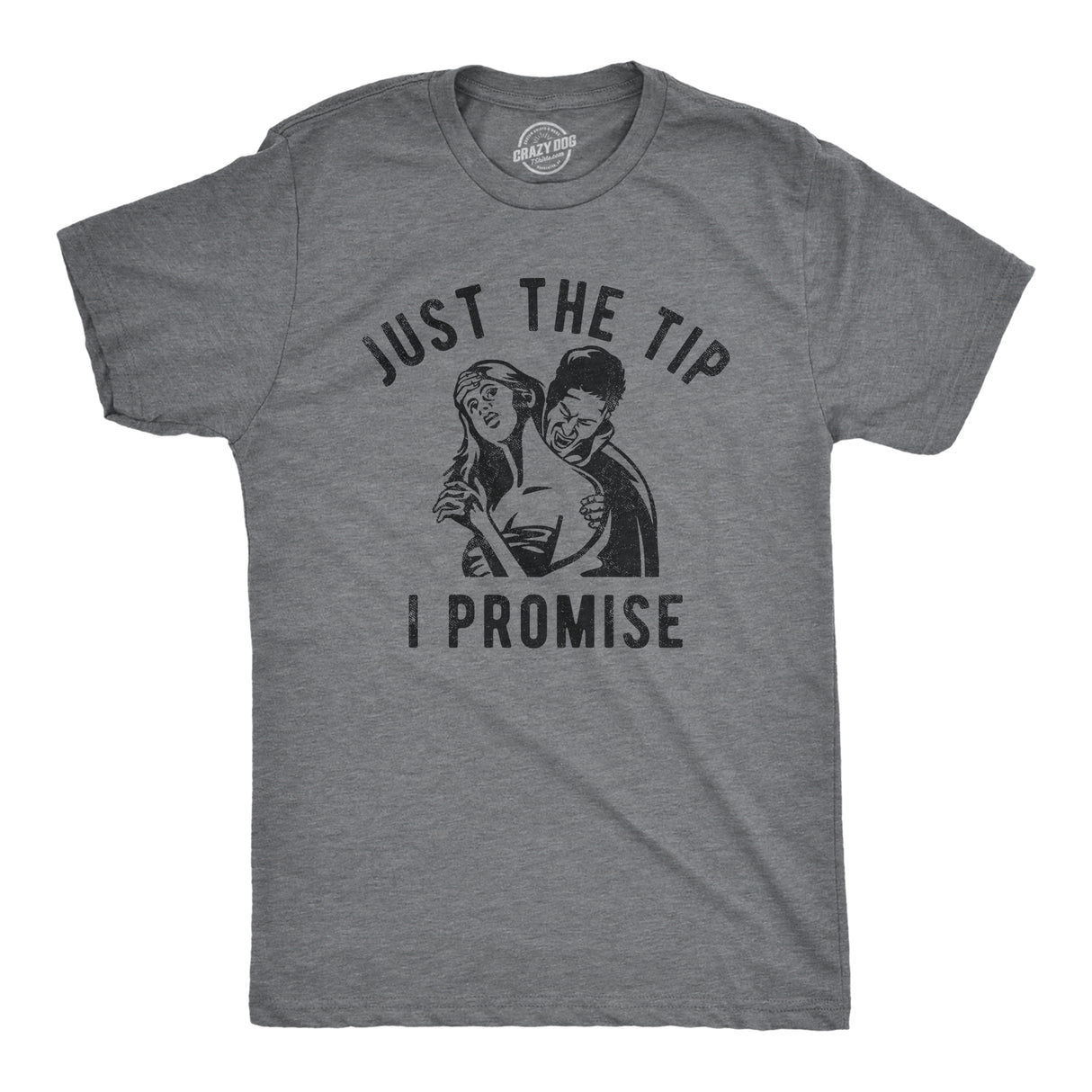 Mens Just The Tip I Promise T Shirt Funny Halloween Vampire Bite Joke Tee For Guys