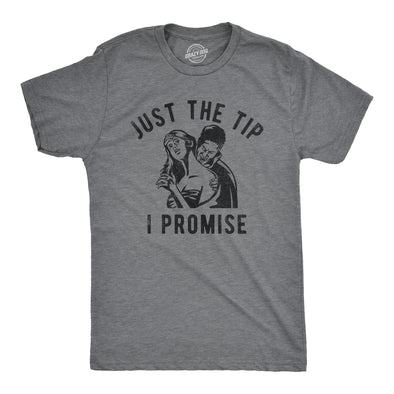 Mens Just The Tip I Promise T Shirt Funny Halloween Vampire Bite Joke Tee For Guys
