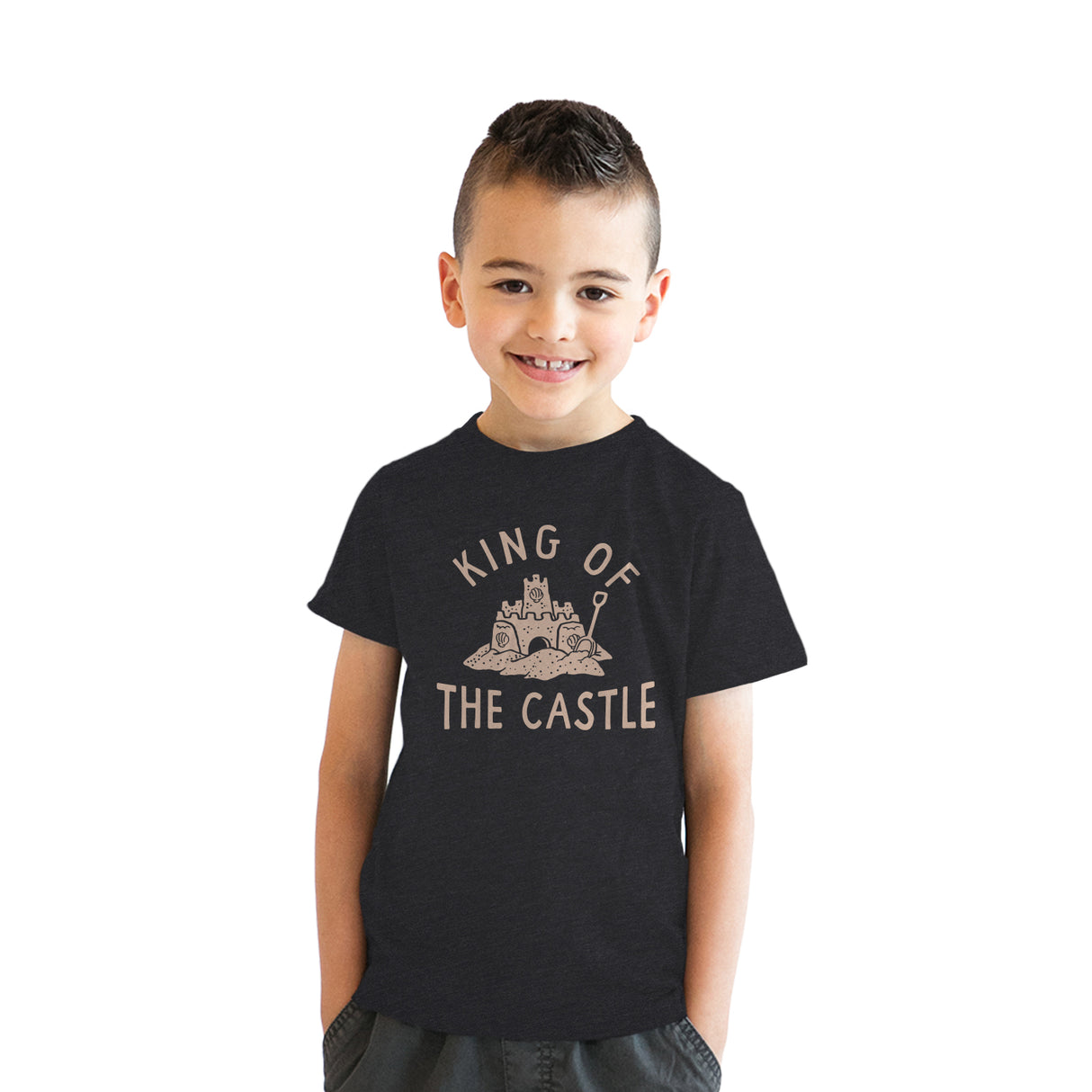 King of the Castle Youth T Shirt Funny Sand Castle Beach Lovers Tee for Kids