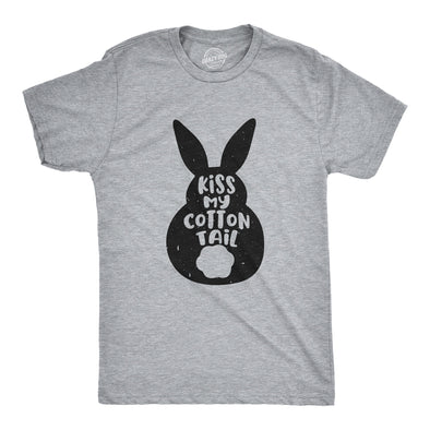 Mens Kiss My Cotton Tail T Shirt Funny Rude Offensive Easter Bunny Joke Tee For Guys