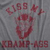 Mens Kiss My Kramp Ass T Shirt Funny Rude Xmas Evil Devil Krampus Joke Tee For Guys