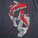 Womens Koi Fish T Shirt Funny Beautiful Peaceful Japanese Carp Pond Tee For Ladies