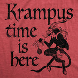 Mens Krampus Time Is Here T Shirt Funny Xmas Evil Devil Santa Joke Tee for Guys