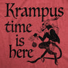 Mens Krampus Time Is Here T Shirt Funny Xmas Evil Devil Santa Joke Tee For Guys