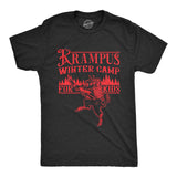 Mens Krampus Winter Camp For Kids T Shirt Funny Xmas Evil Santa Claus Monster Joke Tee For Guys