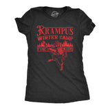 Womens Krampus Winter Camp for Kids T Shirt Funny Xmas Evil Santa Claus Monster Joke Tee for Ladies