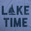 Mens Lake Time T Shirt Funny Vacation Getaway Boating Lovers Tee For Guys