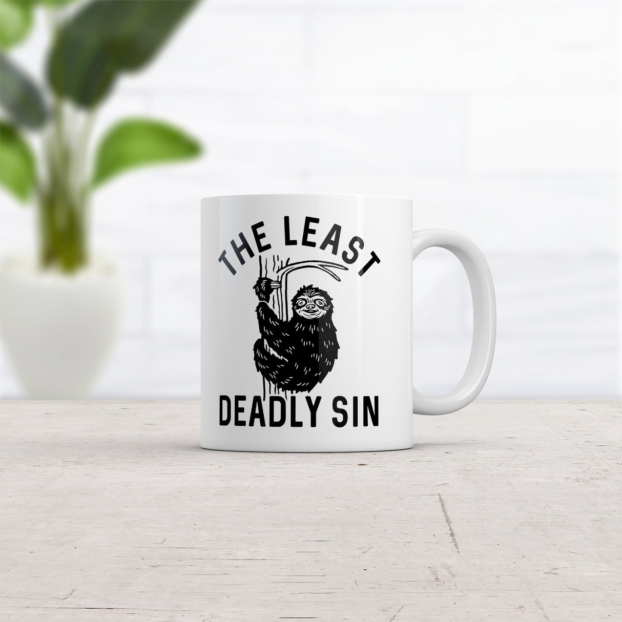 The Least Deadly Sin Mug  Funny Lazy Sloth Joke Novelty Cup-11oz