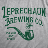 Mens Leprechaun Brewing Co Funny St Patricks Day T Shirt Drinking Tee For Men