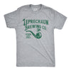 Mens Leprechaun Brewing Co T Shirt Funny St Pattys Day Parade Beer Ale Company Tee For Guys
