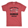 Mens Lets Watch Horror Movies T Shirt Funny Spooky Scary Film Lovers Tee for Guys