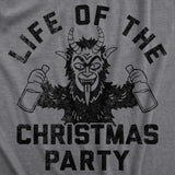 Mens Life of the Christmas Party T Shirt Funny Xmas Evil Krampus Partying Joke Tee for Guys